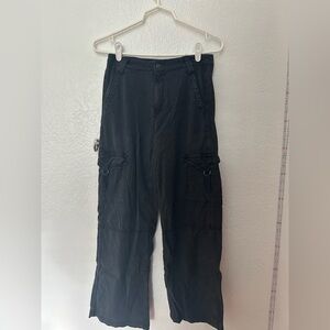 Women’s Mid Rise Black Cargo Pants